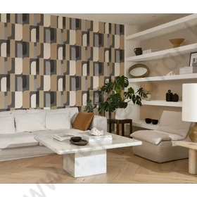Kép 2/2 - TF00330533 geometrikus mintájú barna tapéta