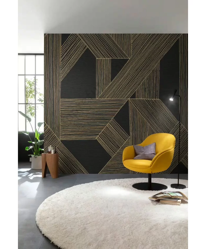TF00366815 geometrikus mintájú fekete tapétaposzter, digitális panel